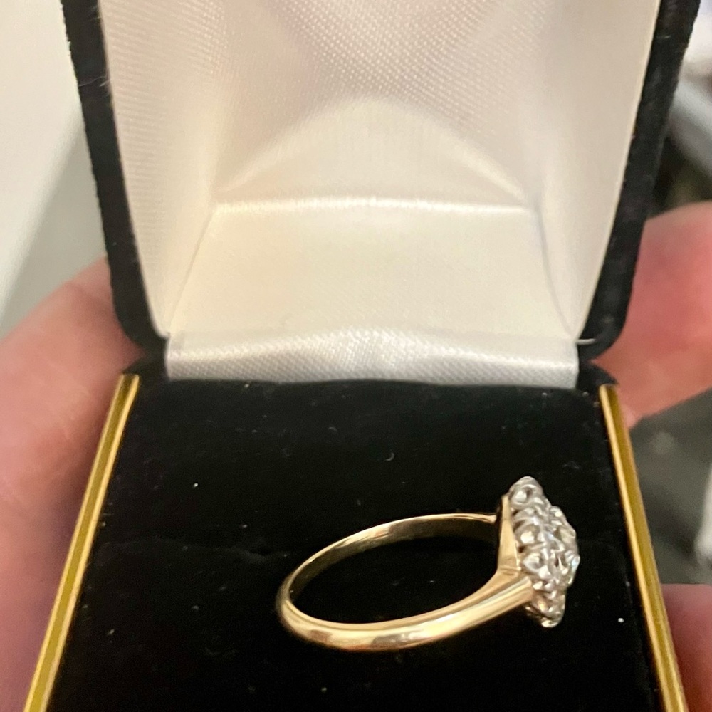 Vintage mine cut diamond ring